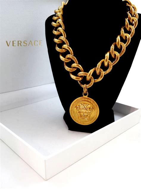 versace silver pendant|versace gold chain and pendant.